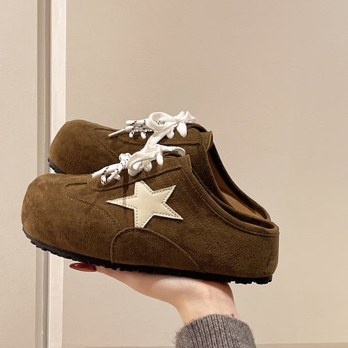 Damen bequeme Clogs mit modischem Sternemblem und rutschfester Sohle EB