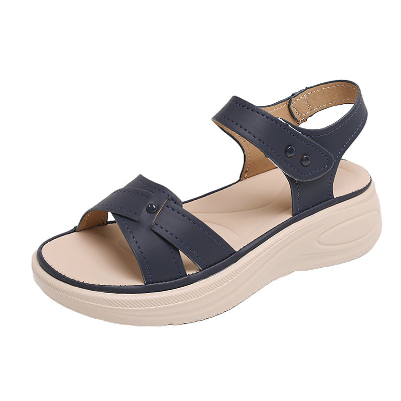 Damen Komfortable Sandalen mit verstellbaren Riemen und gepolstertem Fußbett EB