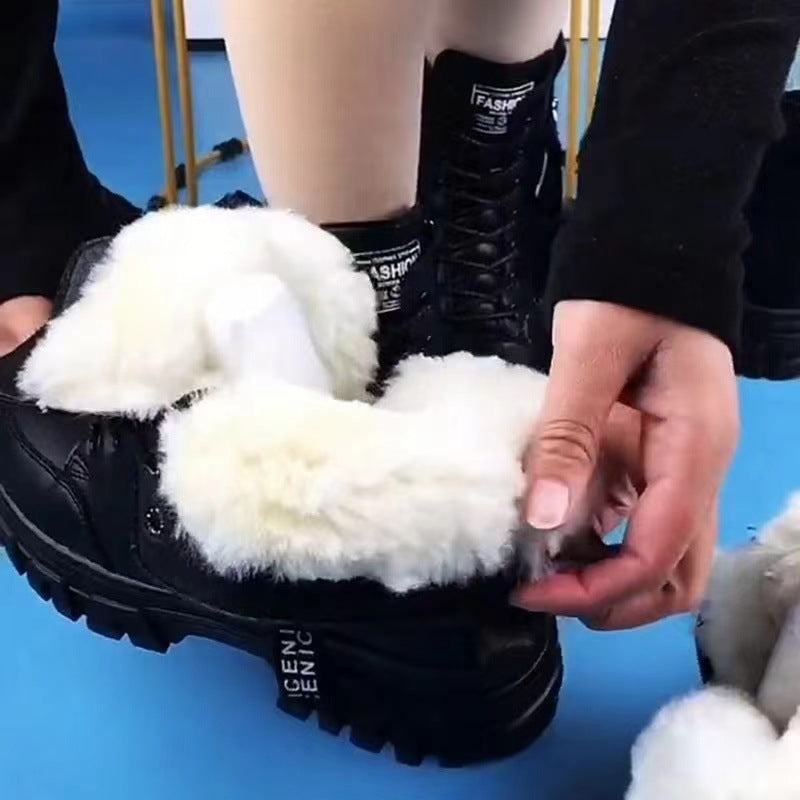 Damen Winterliche Schnürstiefeletten mit warmem Fleecefutter EB