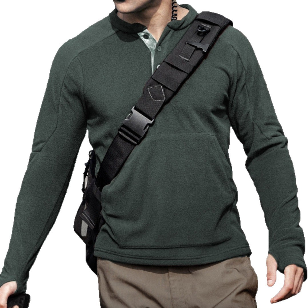 Herren Kuscheliger Fleece-Pullover mit Knopfleiste EB