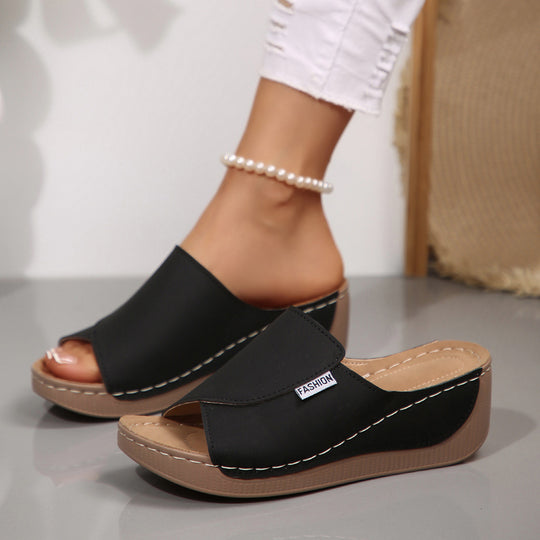 Damen Bequeme Keil-Pantoletten EB