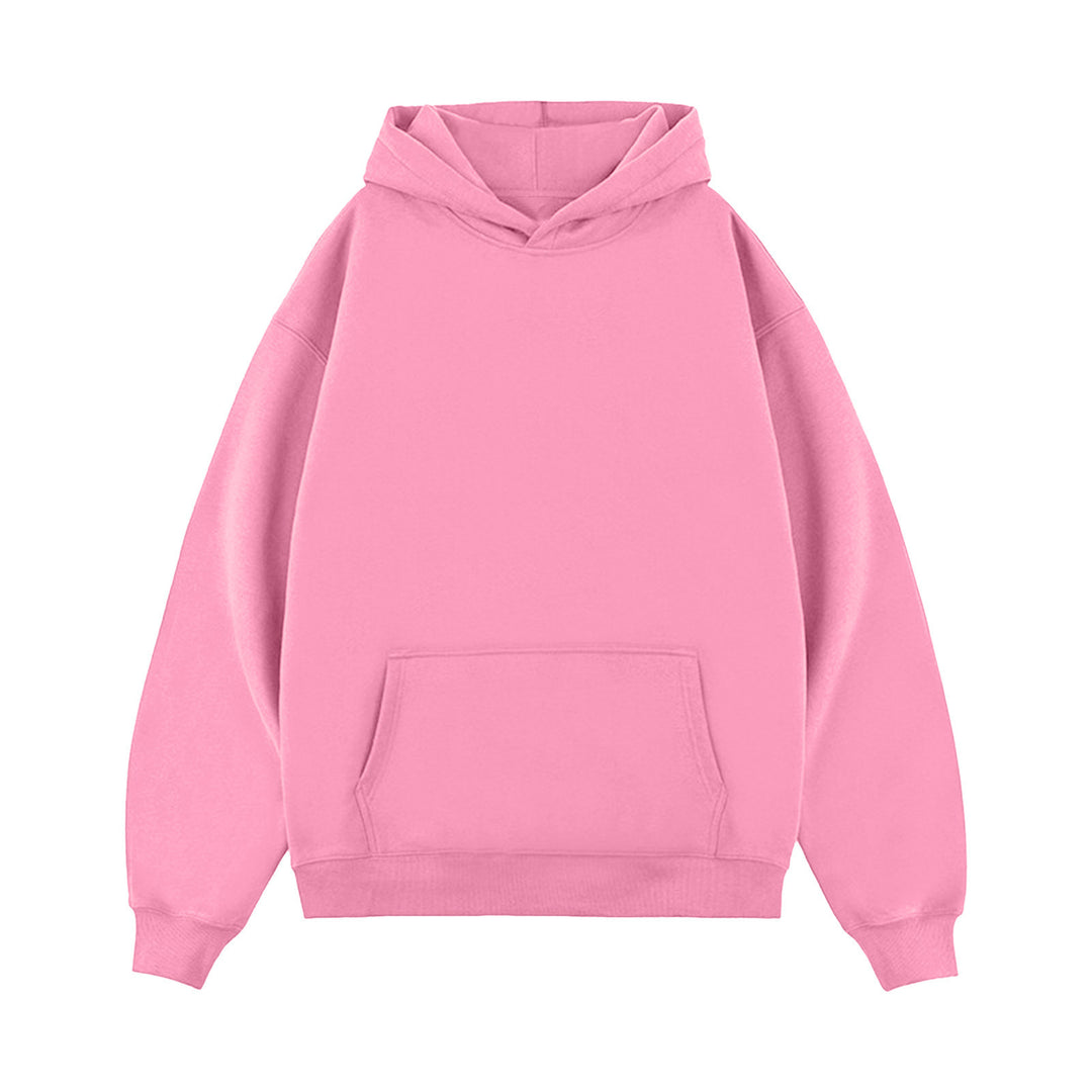 Unisex minimalistischer Oversize-Kapuzenpullover mit gedoppelter Kapuze, tiefer Schulter und breitem Rippbund EB