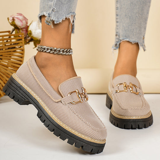 Damen atmungsaktive Slip-On Sneakers mit schickem Zierdetail EB