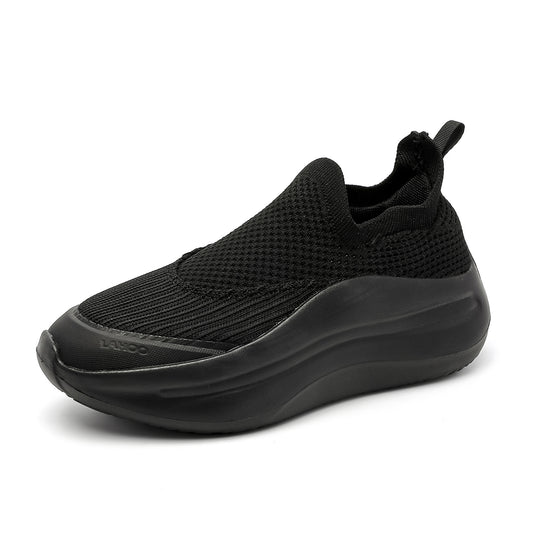 Damen Sportliche Slip-On Sneakers mit atmungsaktivem Strickoberteil und flexiblem Fußbett EB