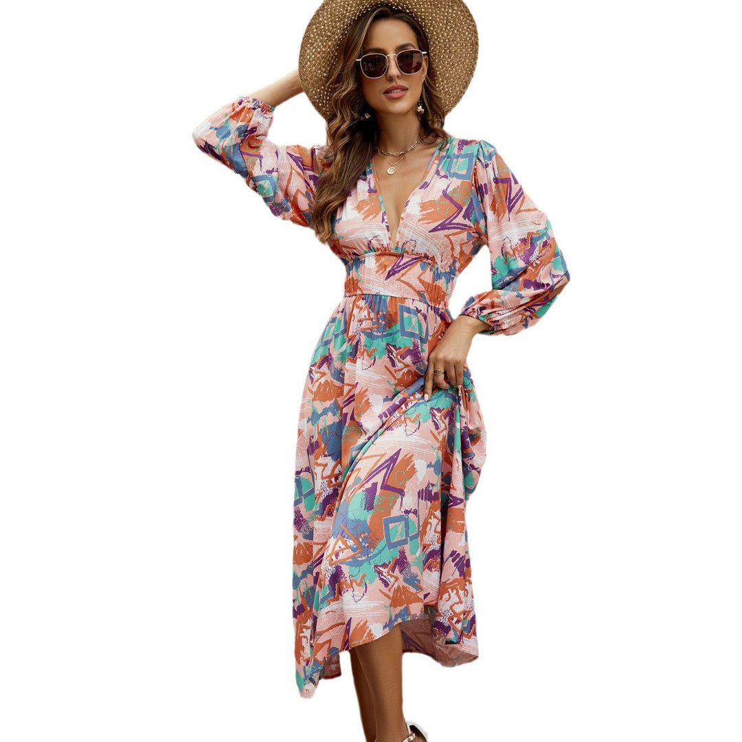 Damen Midikleid mit verspieltem Muster EB