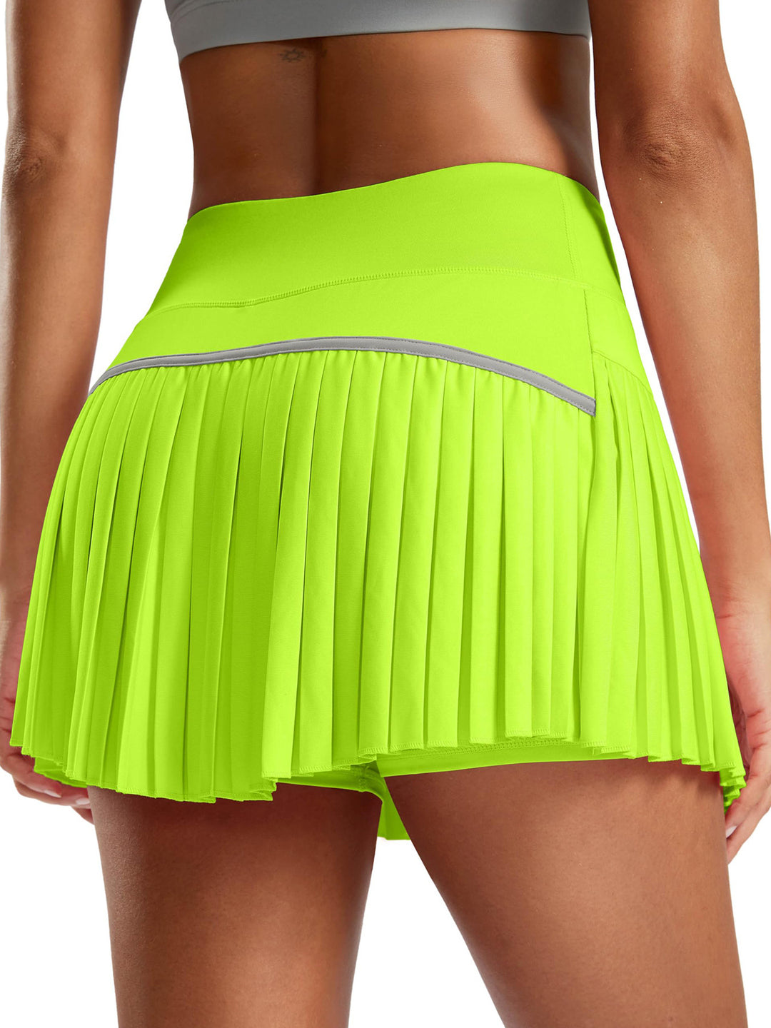 Damen Sportlicher Plisseerock mit integrierten Shorts EB