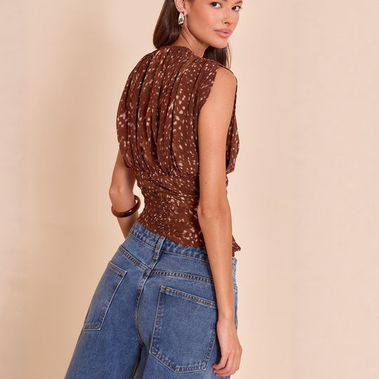 Damen Schicke Bluse mit Raffung EB