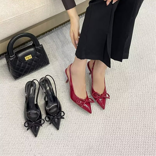 Damen Slingback-Pumps mit eleganter Schleifenverzierung EB