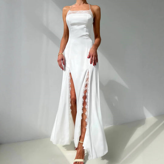 Damen Maxikleid mit floralem Muster und transparenten Einsätzen EB