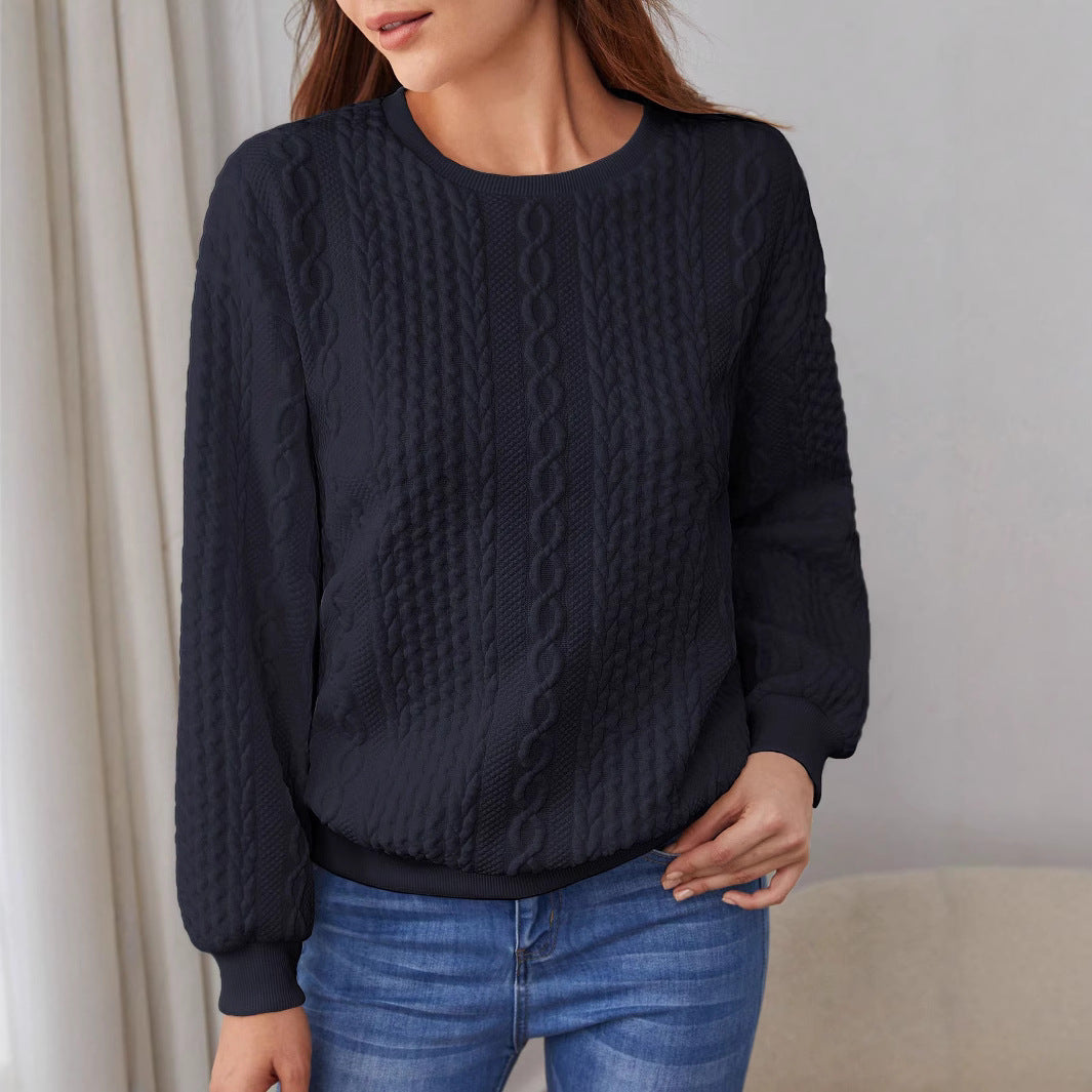 Damen Pullover mit strukturiertem Strickmuster und lässigem Schnitt EB