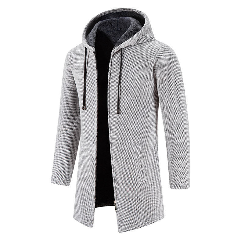Herren modische Premium-Fleecejacke mit Kapuze und seitlichen Taschen EB