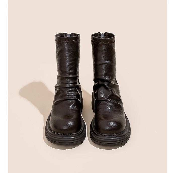 Damen modische Stiefel mit rutschfester Sohle und weichem Obermaterial EB