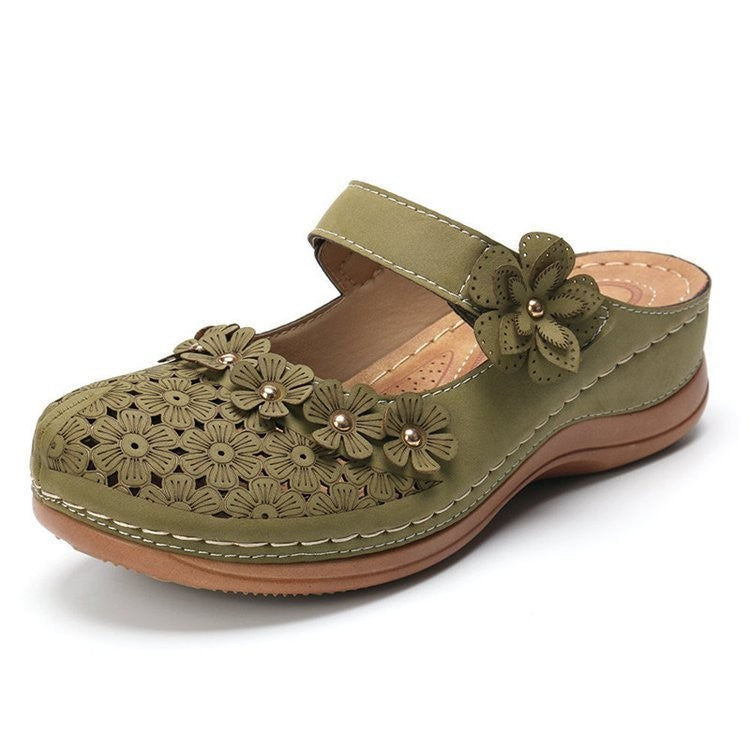 Damen Komfortable Clogs mit floralem Dekor EB
