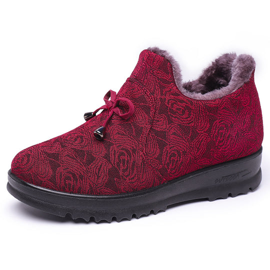 Damen Warme und modische Hausschuhe mit floralem Design EB