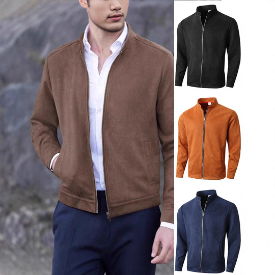 Herren Fleecejacke mit modernem Stehkragen und weichem Innenfutter EB