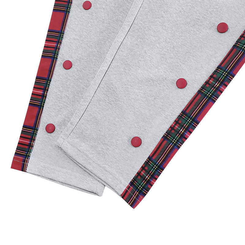 Herren Sportliche Freizeithose mit Knopfleisten und Karomuster EB