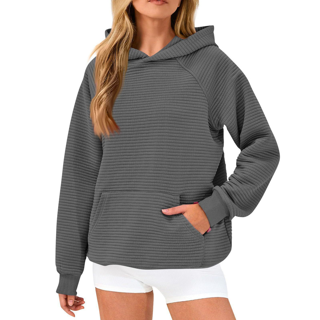 Damen modischer Kapuzenpullover mit strukturiertem Oberflächenmuster EB