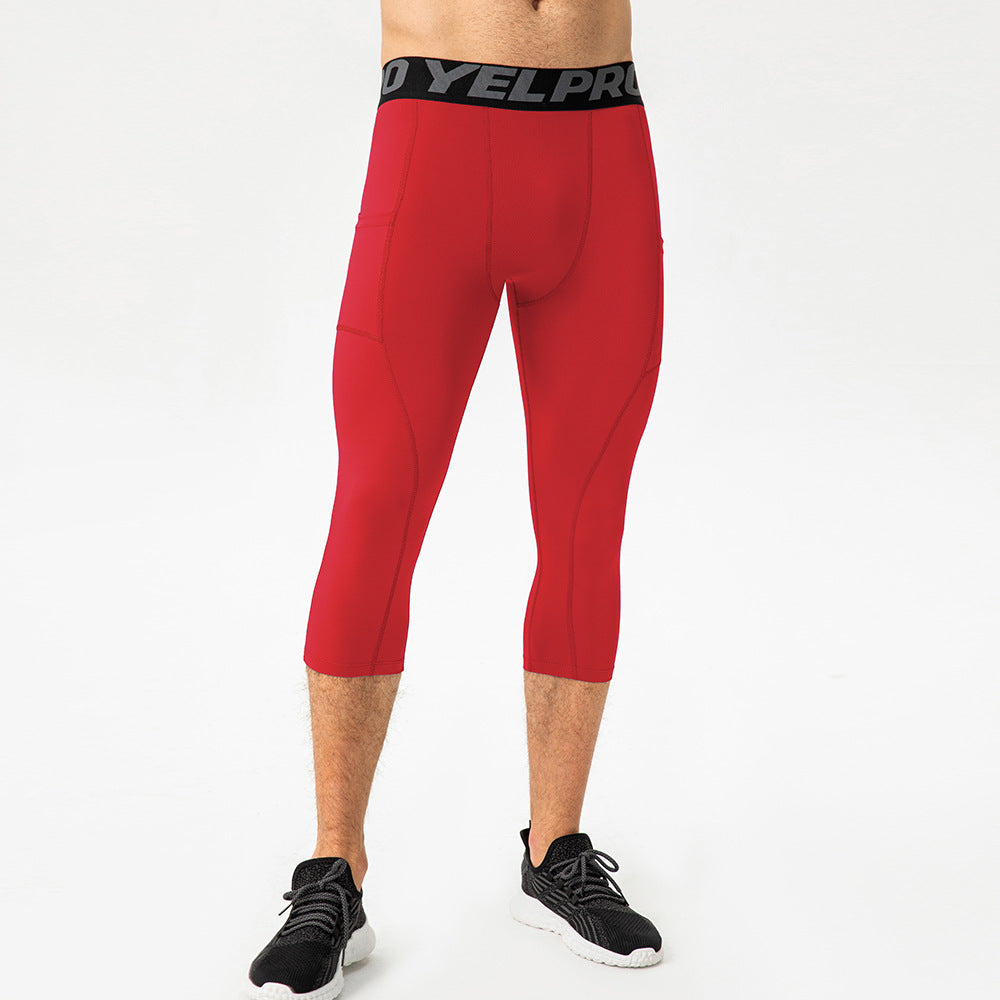 Herren Sportliche Kompressions-Leggings mit praktischen Taschen und atmungsaktiver Technologie EB
