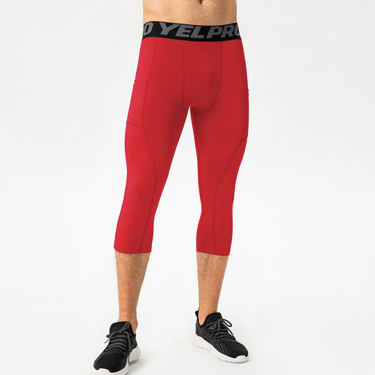 Herren Sportliche Kompressions-Leggings mit praktischen Taschen und atmungsaktiver Technologie EB