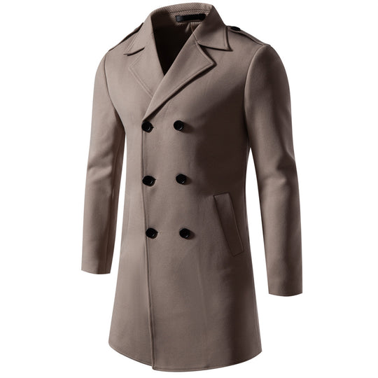 Herren klassischer Trenchcoat mit doppelter Knopfreihe und stylischen Details EB