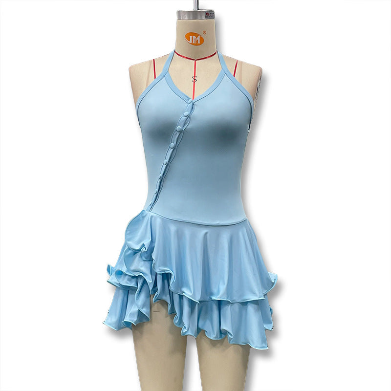 Damen Tänzeroutfit mit raffinierten Volant-Details und elegantem Schnitt EB