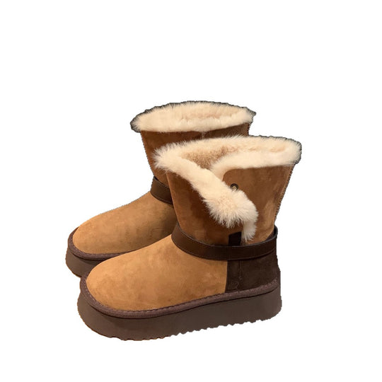 Damen kuschelige Winterstiefel mit warmem Futter und stylishen Details EB
