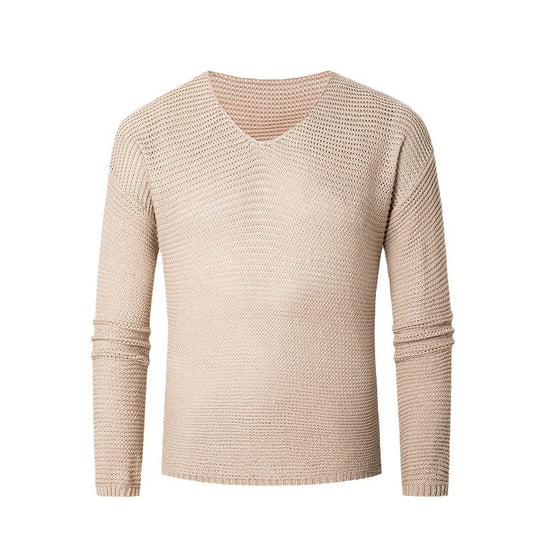 Herren modisches V-Ausschnitt-Strickpullover aus atmungsaktivem Material EB