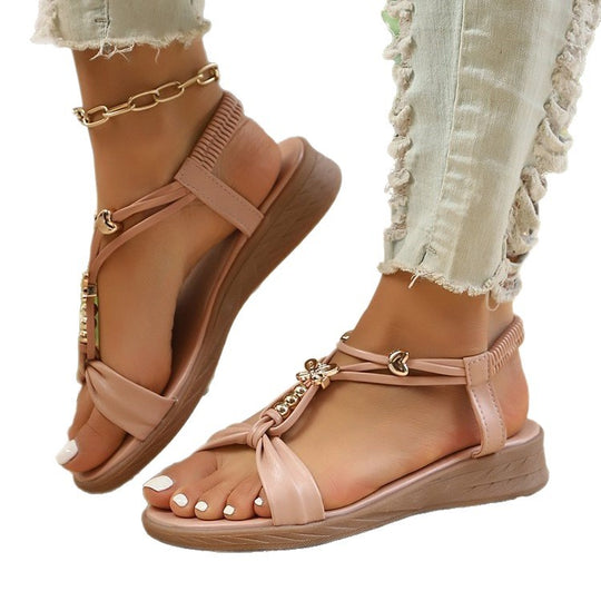 Damen Plateausandalen mit eleganter Schleifenapplikation EB