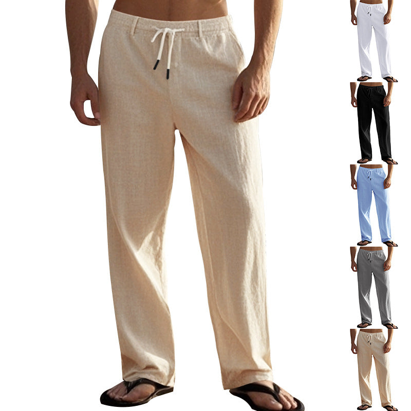 Herren lässige Freizeithose mit elastischem Bund und seitlichen Taschen EB