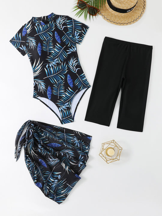 Damen Modischer Rashguard mit kombinierter Badehose EB