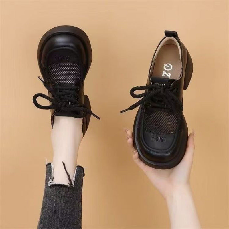 Damen Modische Sneakers mit innovativer Mesh- und Lederkombination EB