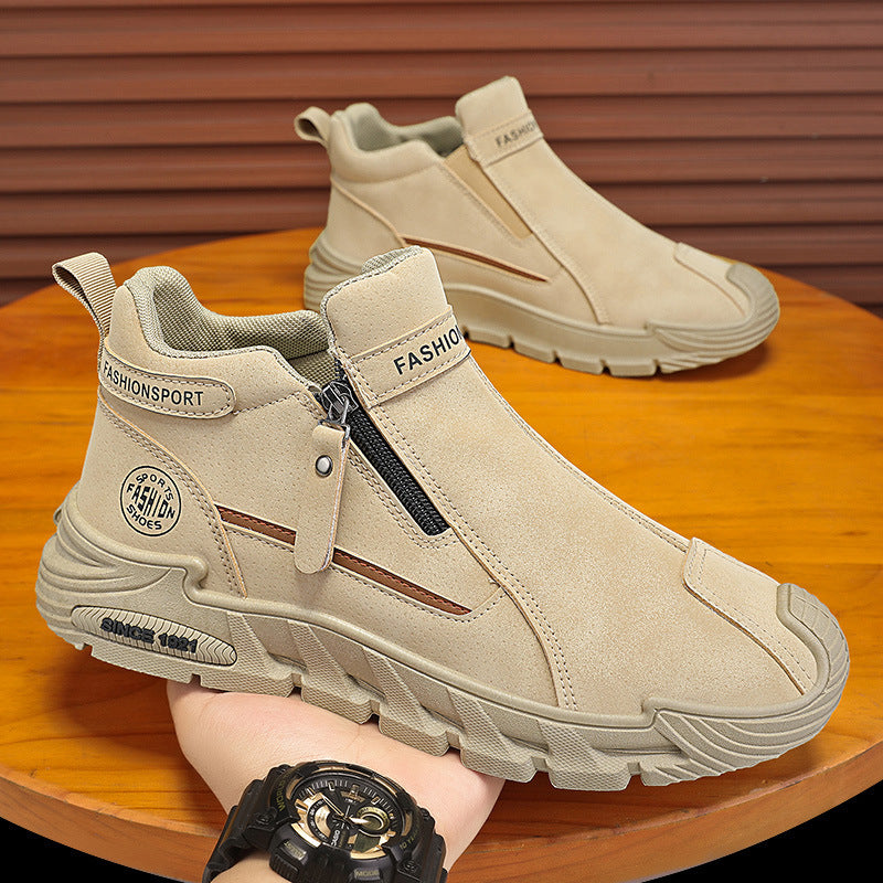 Damen Sneaker mit modischem Reißverschluss und atmungsaktivem Futter EB