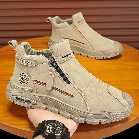 Damen Sneaker mit modischem Reißverschluss und atmungsaktivem Futter EB