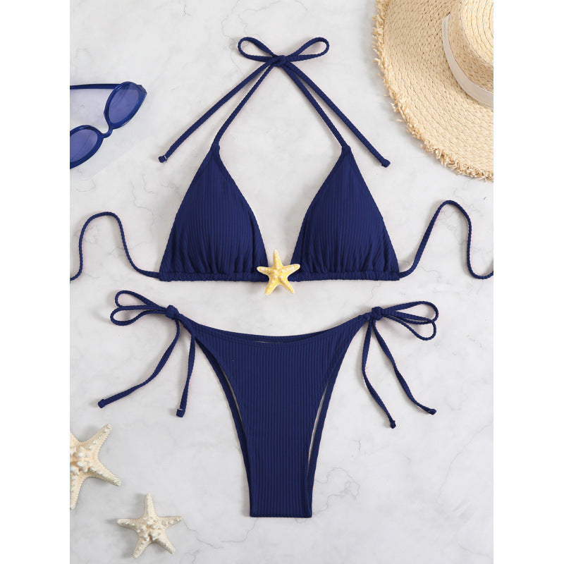 Damen Triangel-Bikini mit verspieltem Muschel-Detail EB
