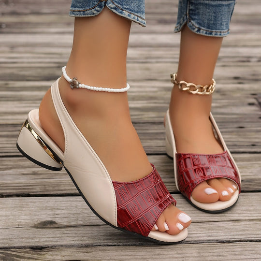 Damen Elegante Slingback Sandalen mit metallischen Akzenten EB