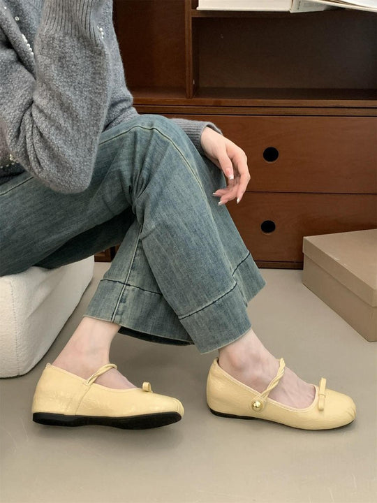 Damen elegante Ballerinas mit dekorativen Schleifen und komfortablem Fußbett EB