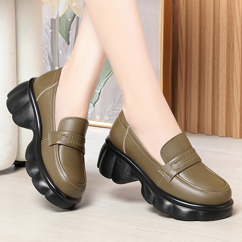 Damen Chunky Loafers mit hohem Absatz und geschmackvollem Design EB