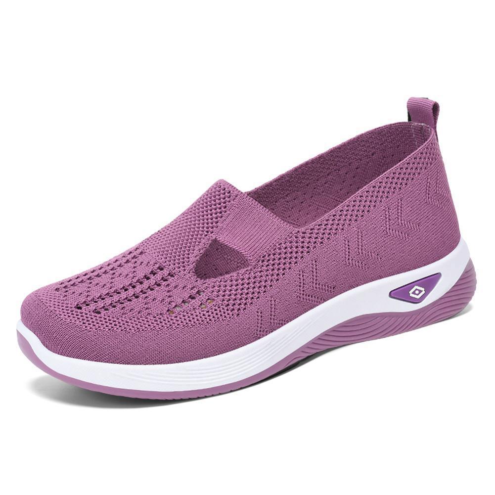 Damen Atmungsaktive Slip-On Sneakers mit elastischem Einsatz und rutschfester Sohle EB