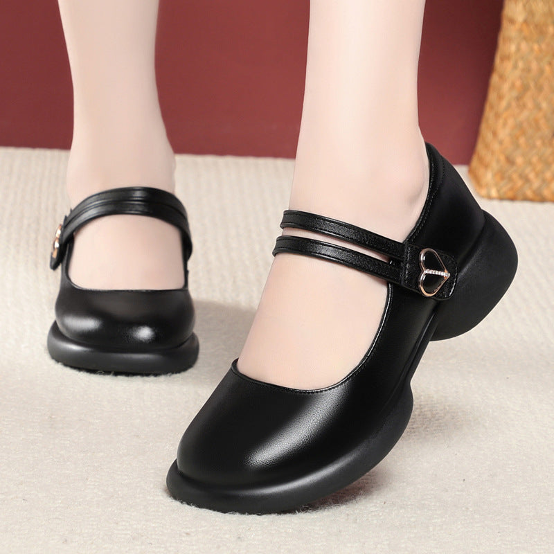 Damen Mary Jane Schuhe mit doppeltem Riemen und komfortabler Sohle EB