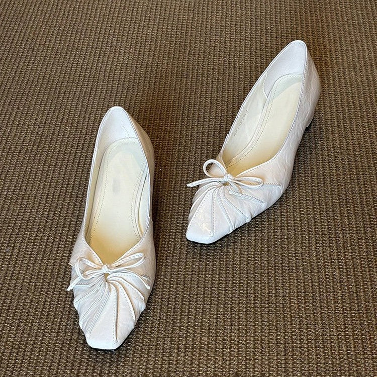 Damen elegante Ballerinas mit raffiniertem Faltendesign und bequemer Innensohle EB