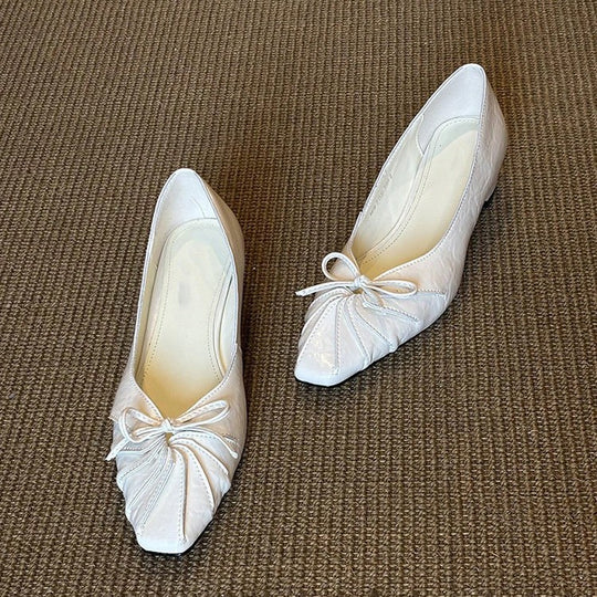 Damen elegante Ballerinas mit raffiniertem Faltendesign und bequemer Innensohle EB