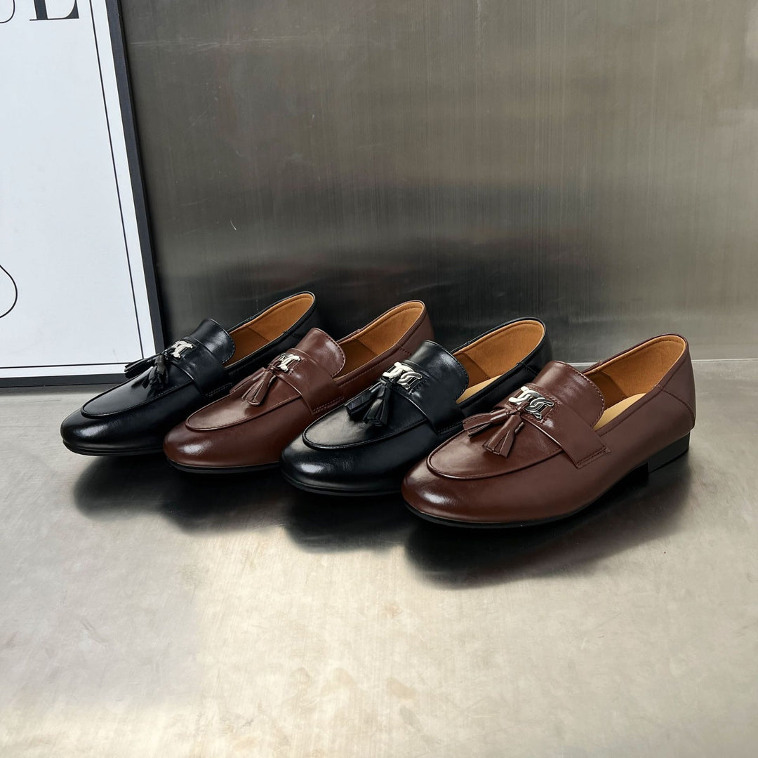 Damen elegante Mokassins mit modischer Quaste und praktischem Schlupfdesign EB