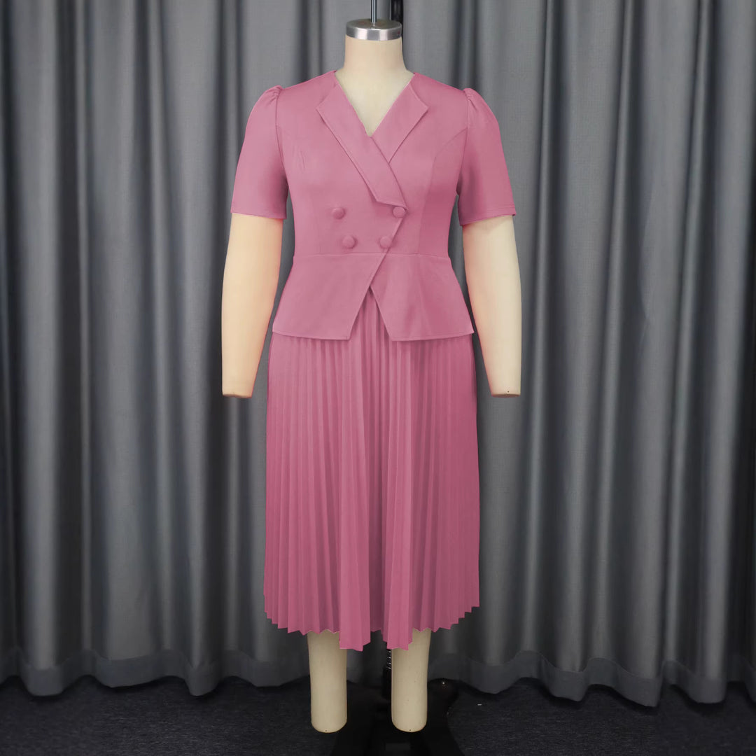Damen Plissee Kleid mit elegantem Blazer EB