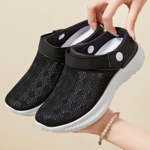 Damen Atmungsaktive Clogs mit elastischem Riemen und rutschfester Sohle EB