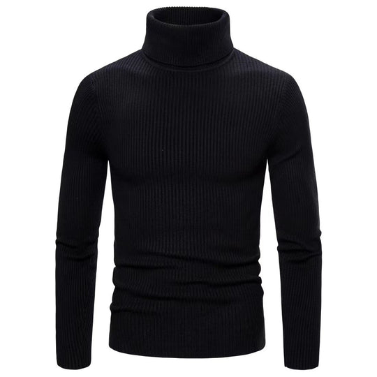 Herren hochwertiger Rollkragenpullover aus feinem Rippstrick EB