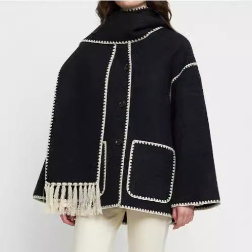 Damen Fransenjacke mit eleganter Saumverzierung EB