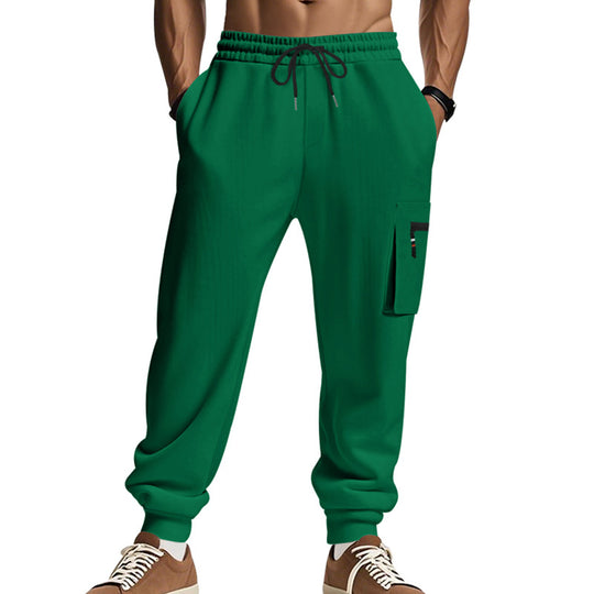 Herren Cargo-Jogginghose mit Reißverschluss-Cargotasche, elastischem Bund und geripptem Saum EB