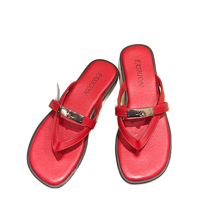 Damen Flip-Flops mit elegantem Schmuckdetail EB