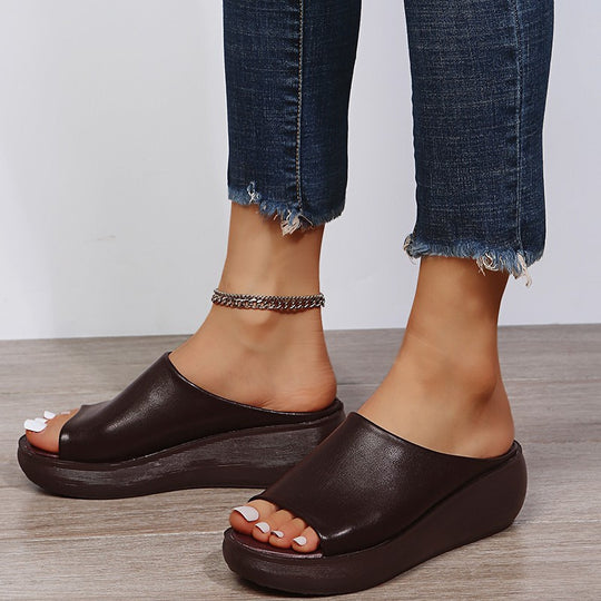 Damen Plateau-Sandalen mit offenem Zehenbereich und rutschfester Sohle EB