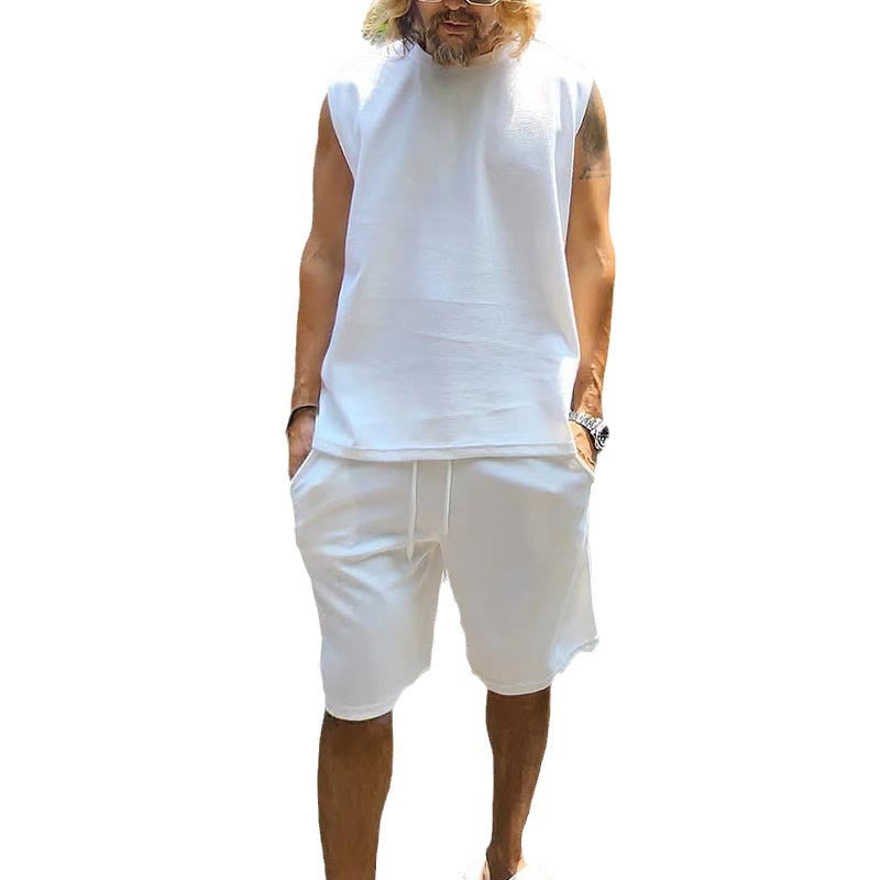 Herren lässiges Kurzarm Sweatshirt und Shorts Set EB